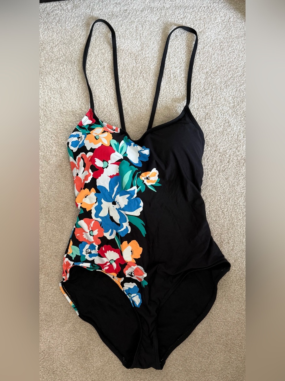 Anne Cole Black Floral One-Piece Swimsuit